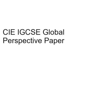 CIE IGCSE Global Perspective Paper